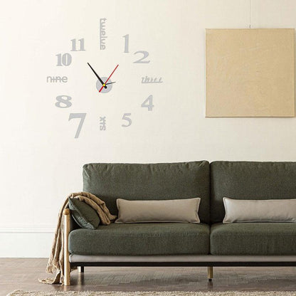 Horloge murale moderne DIY sans poinçon