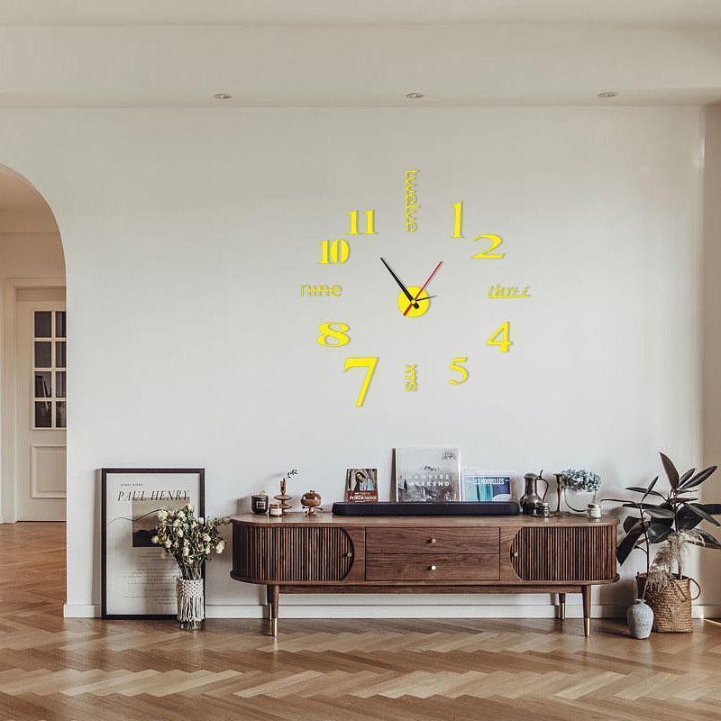 Horloge murale moderne DIY sans poinçon